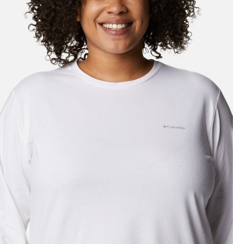 Women's Columbia Sun Trek Long Sleeve Sweatshirts White | Plus Size CA-J1360